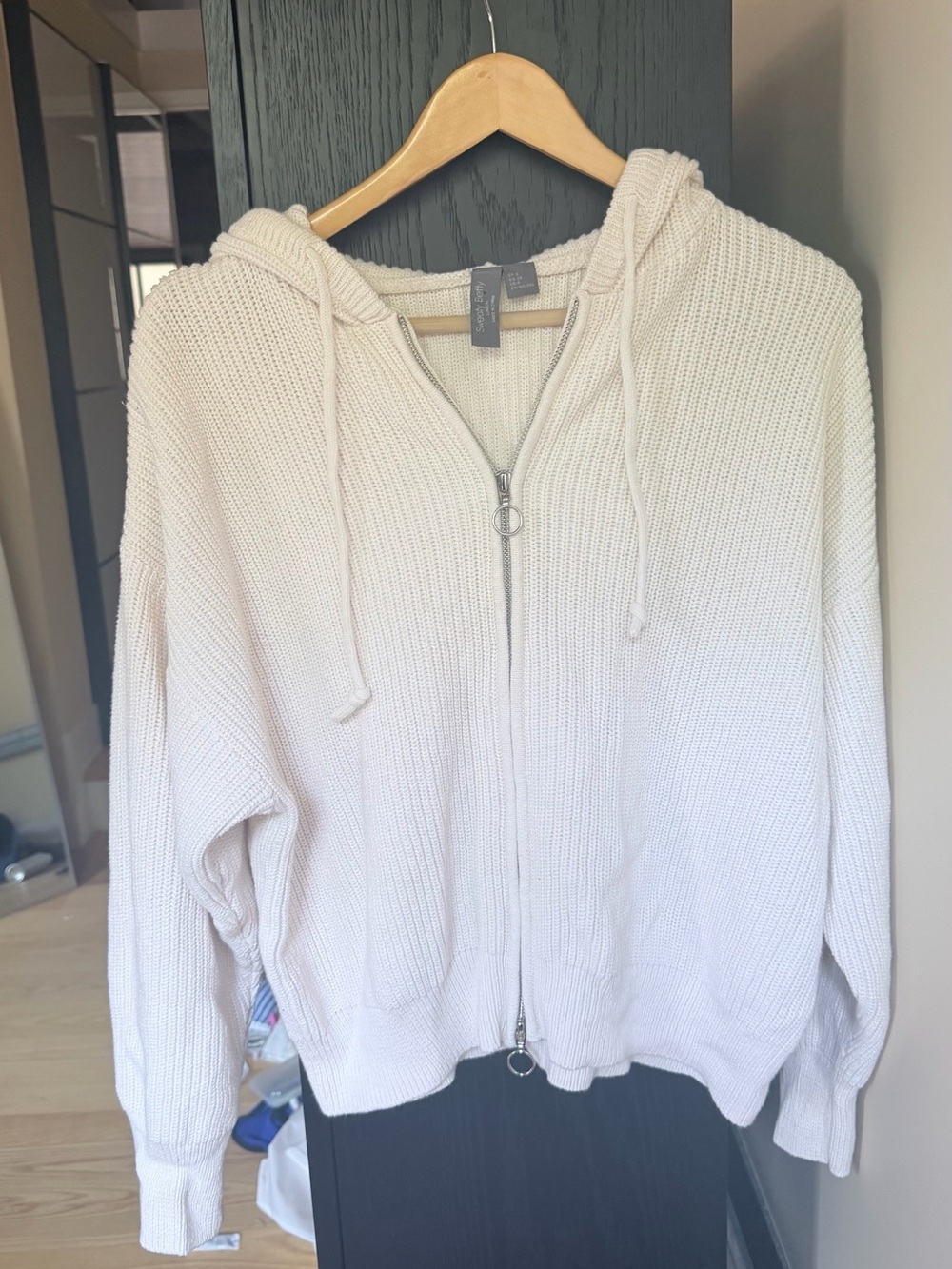 Sweaty Betty Cream Knit Zip Hoodie